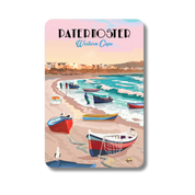 Magnet with a beach scene and boats, featuring the Paternoster