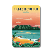 Table Mountain illustration with a scenic view on a magnet