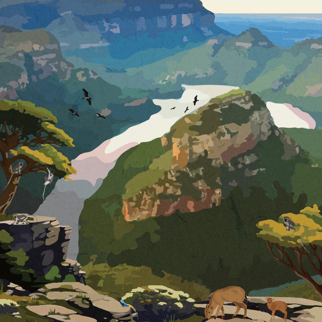 Roam Blyde River Canyon Vintage Style South African Travel Poster
