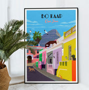 Bo Kaap Cape Town Travel Poster Vintage Style Minimalist Wall Art Decor 