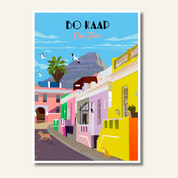Bo Kaap Cape Town Travel Poster Vintage Style Minimalist Wall Art Decor 