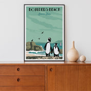 Boulders Beach Simons Town Vintage Illustrated Poster Wall Art Home Decor