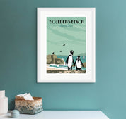 Boulders Beach Simons Town Vintage Illustrated Poster Wall Art Home Decor