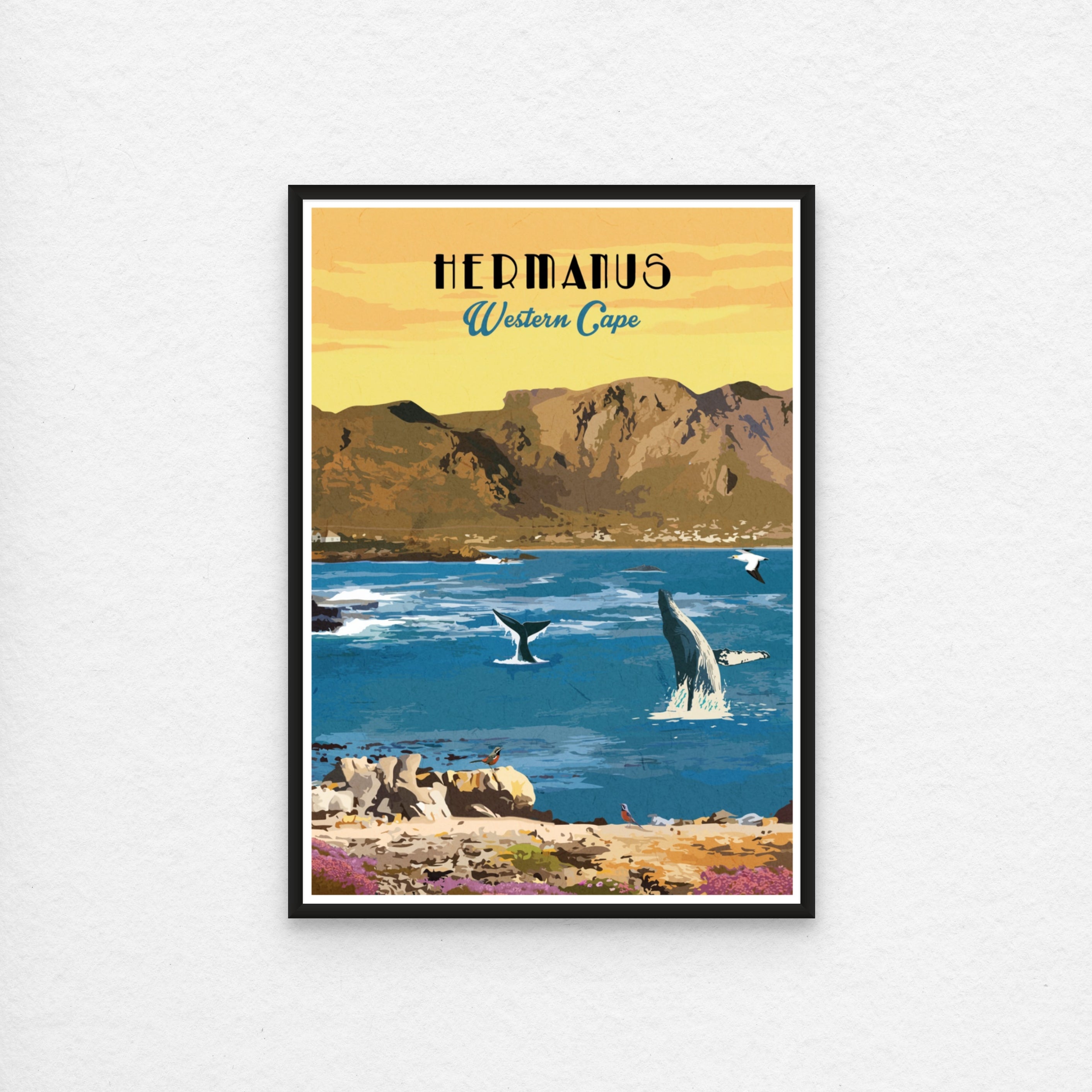 Hermanus poster with black frame