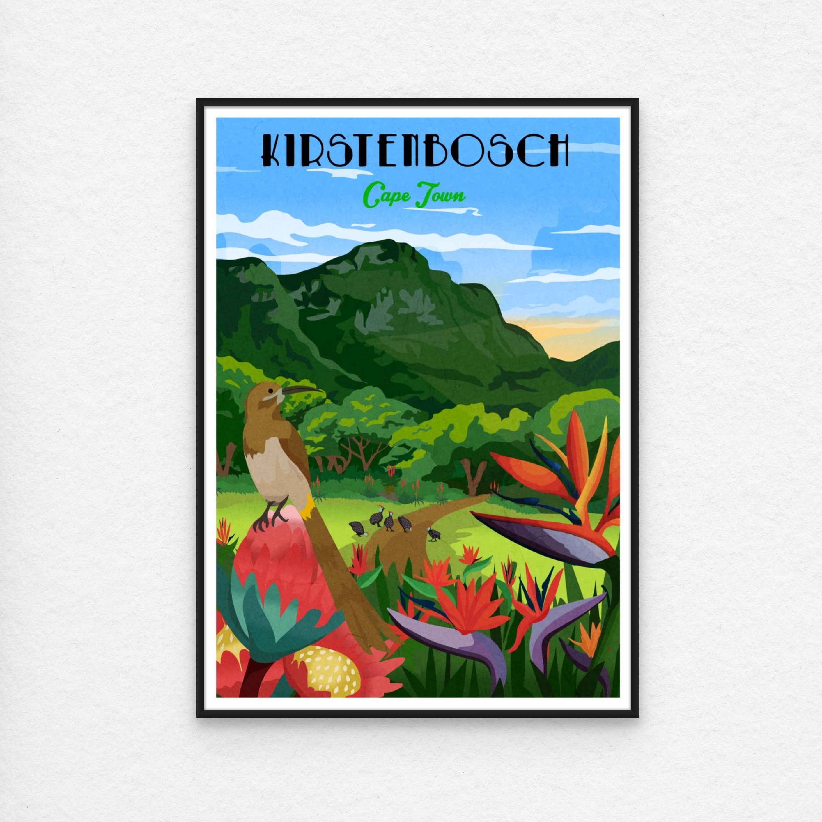 Kirstenbosch Botanical Garden Poster black frame