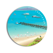 Langebaan Artwork Premium Wooden coaster