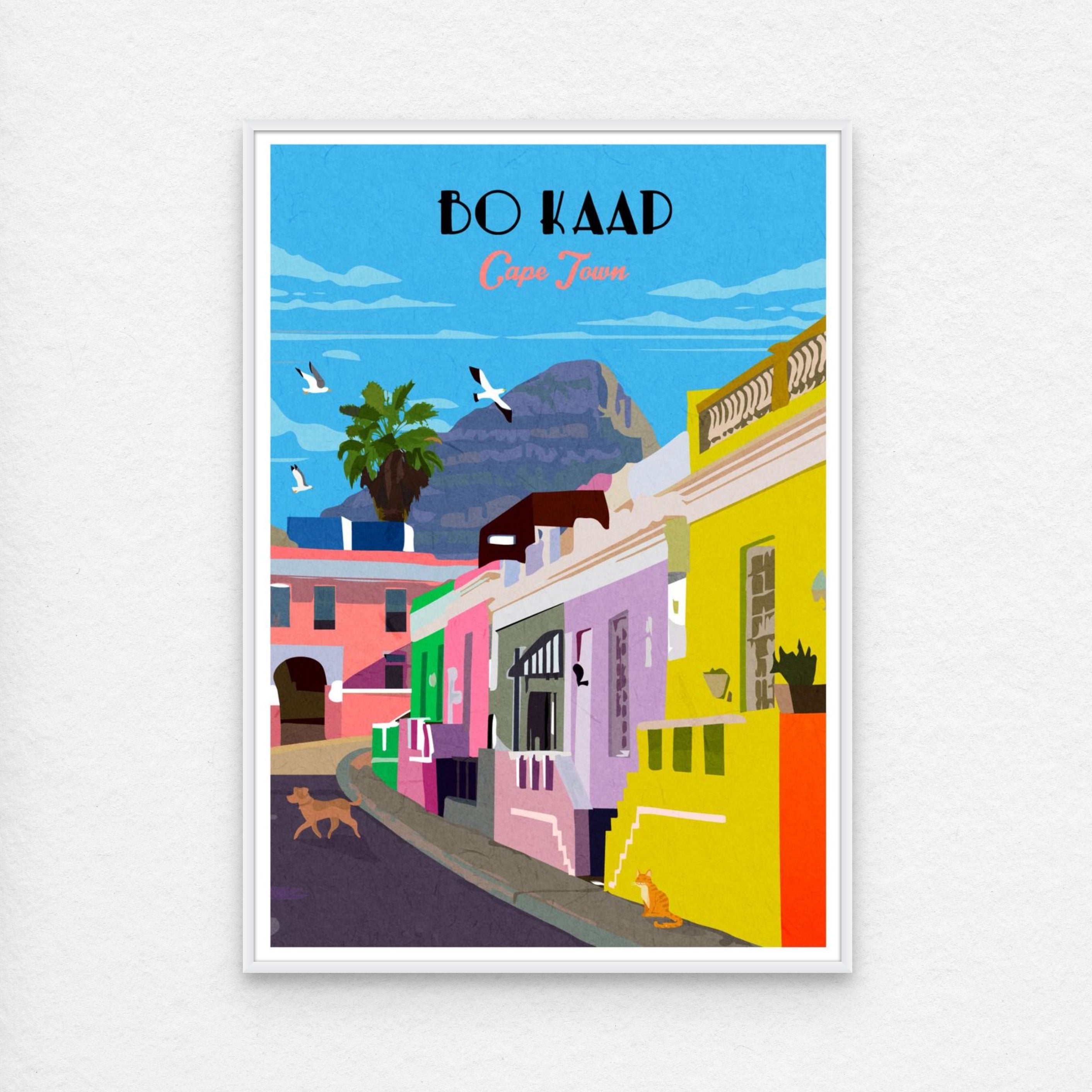 Bo kaap poster Print with white frame