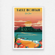 Table Mountain Travel Poster with white frame