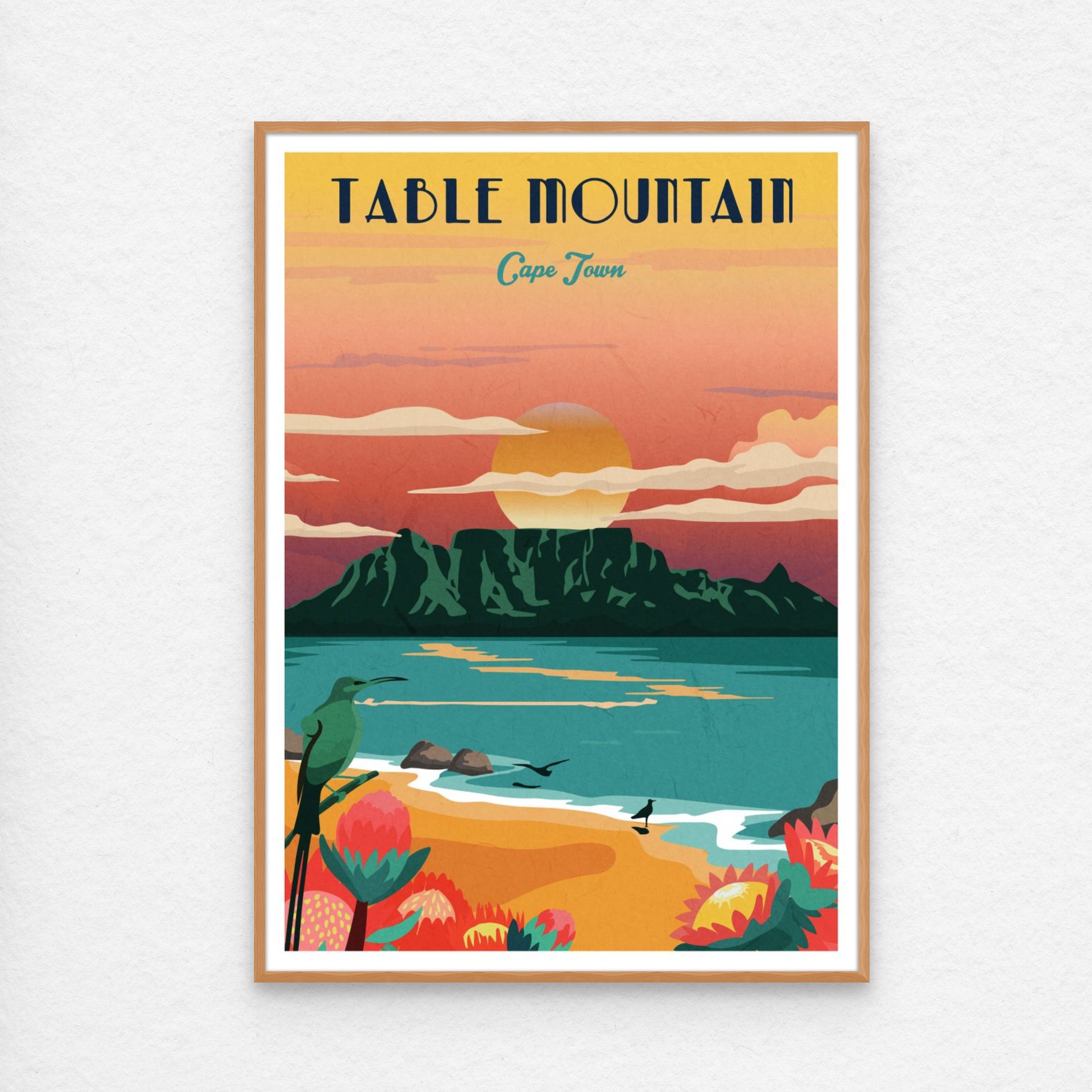 Table Mountain poster with Kiaat frame