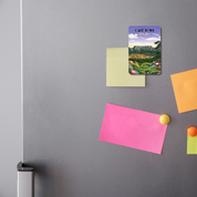 Colorful Cape Town magnet on a gray refrigerator door