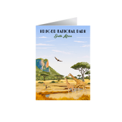 Greeting card with Kruger National Park, South Africa design featuring giraffes 