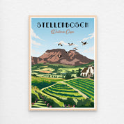 stellenbosch poster art natural wood frame