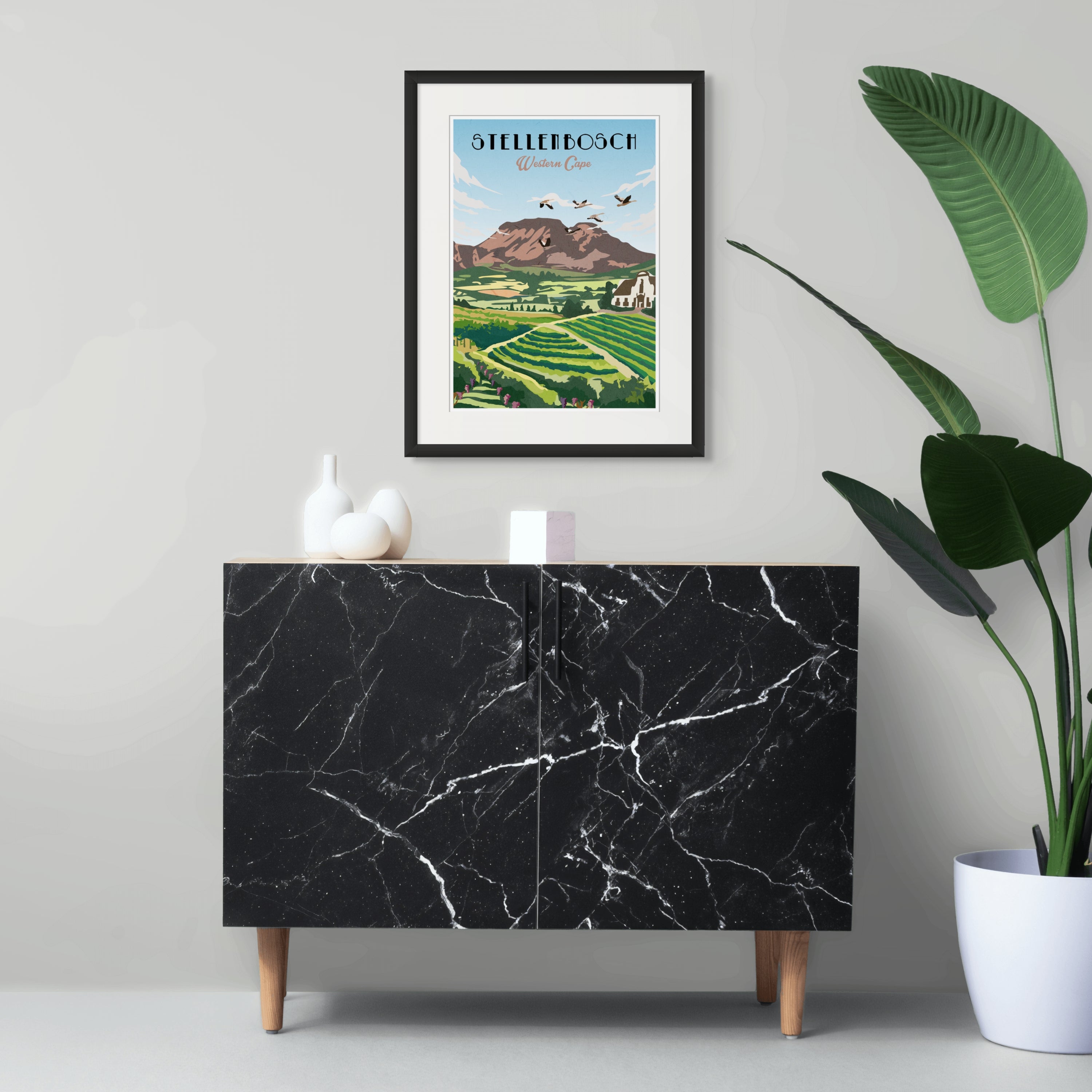 Stellenbosch Travel poster with frame