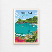 Hout bay poster print with natural wood frame