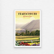 Franschhoek white framed poster